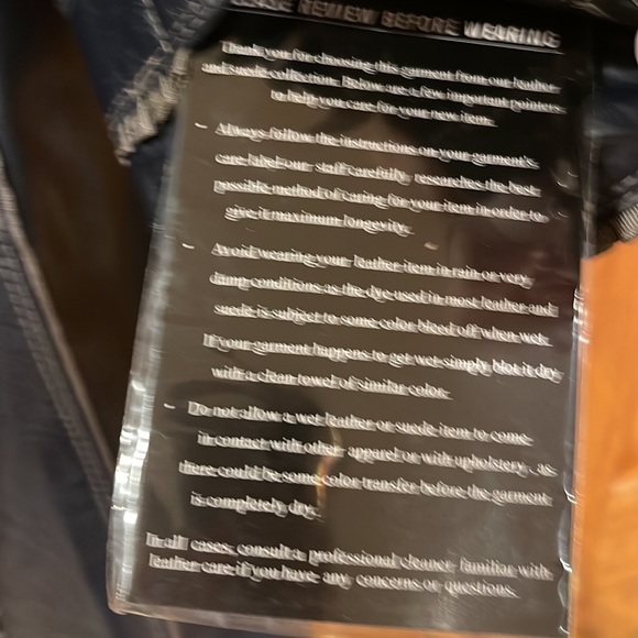 NWT Pamela McCoy Military Style Navy Blue Leather Coat. - Picture 6 of 11